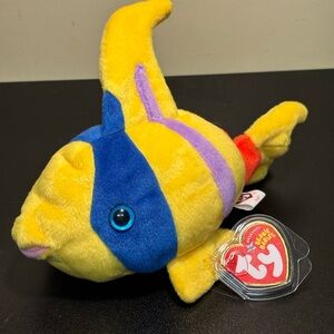 Ty Beanie Babies Oriel the Fish plush, a retired collectible from 2005.
